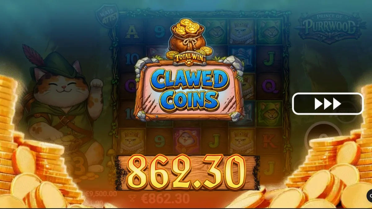 Karakter kucing bergaya Robin Hood di slot Prince of Purrwood